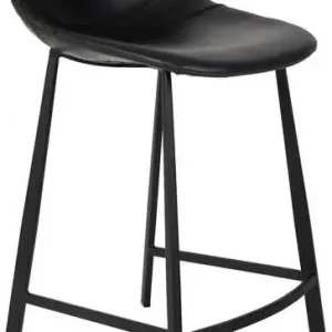 Direct Beschikbaar Dutchbone Barkruk ‘Franky‘ PU (zithoogte 65cm) kleur Zwart