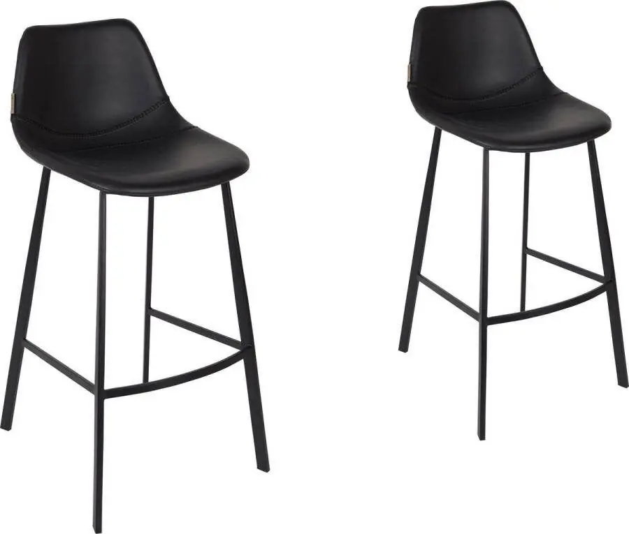 Actieprijs Dutchbone Barkruk ‘Franky‘ PU (zithoogte 80cm) kleur Zwart