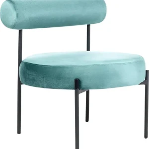 Beliani ALPHA Fauteuil Turquoise Fluweel Finale Uitverkoop