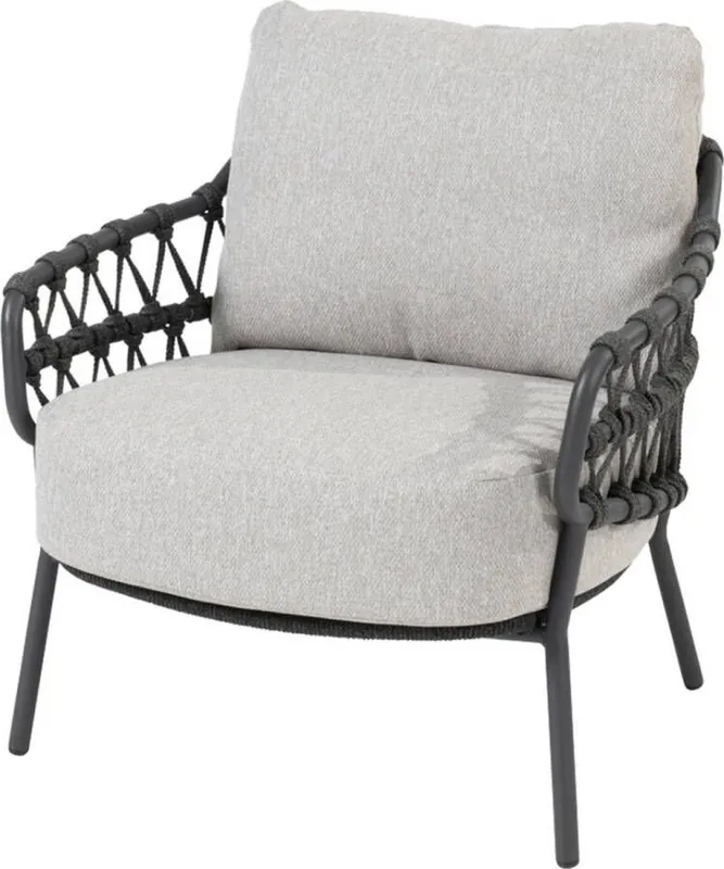Goedkoop 4 Seasons Outdoor 4 Seasons Calpi low dining stoel antraciet (1 stuk)