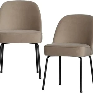 Veilige Betaling BePureHome Vogue Eetkamerstoelen Fluweel Khaki Set van 2