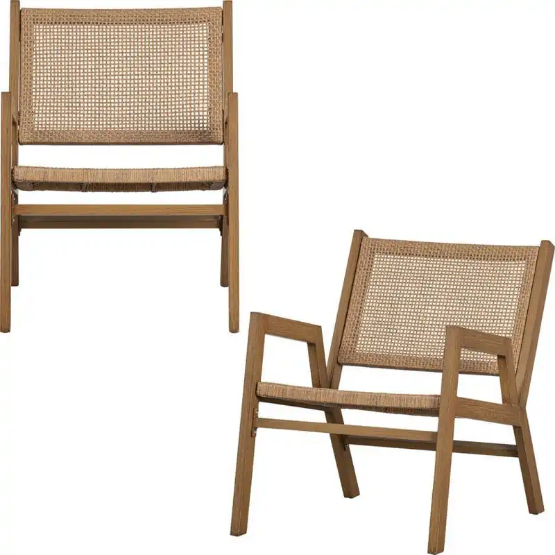 WOOOD Pem Fauteuil Met Armleuning Outdoor Aluminium Naturel Set van 2 Bestel Nu