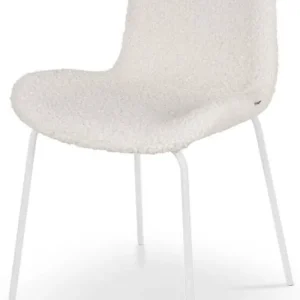 Hete Deal Nolon Nora-Fé Eetkamerstoel Teddy Gebroken Wit Stof Wit Onderstel Modern