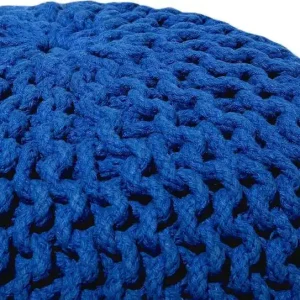 Beliani CONRAD Poef Marineblauw 40 cm Katoen Superprijs