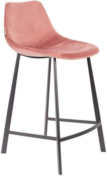 Aanbieding Dutchbone Barkruk ‘Franky‘ Velvet (zithoogte 65cm) kleur Roze