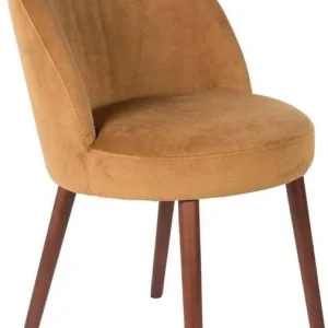 Actieprijs Dutchbone Eetkamerstoel ‘Barbara‘ Velvet kleur Camel