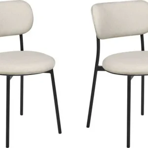 Aanbieding Beliani CASEY Eetkamerstoelen set van 2 Beige Polyester