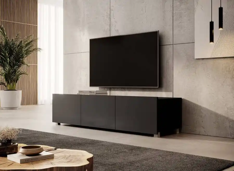 Meubella TV-Meubel Calabas Mat Zwart 150 cm Korting