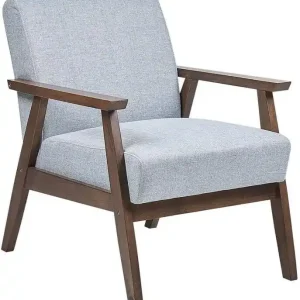 Beliani ASNES Fauteuil Lichtgrijs Polyester Hoge Kwaliteit