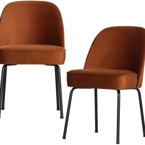 Nu Kopen BePureHome Vogue Eetkamerstoelen Fluweel Roest Set van 2