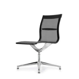 ICF Una Stoel Management Bureaustoel Design Bureaustoel 4 Arm zonder Wielen H42 cm zonder Armlegger Elastisch Net Zwart 01 Alleen Vandaag