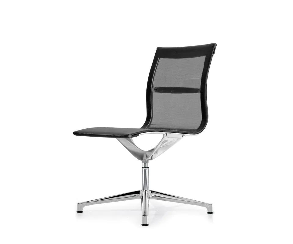 ICF Una Stoel Management Bureaustoel Design Bureaustoel 4 Arm zonder Wielen H42 cm zonder Armlegger Elastisch Net Zwart 01 Alleen Vandaag