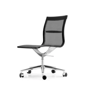 ICF Una Stoel Management Bureaustoel Design Bureaustoel 5 Arm met Wielen H42 cm zonder Armlegger Elastisch Net Zwart 01 Lage Kosten