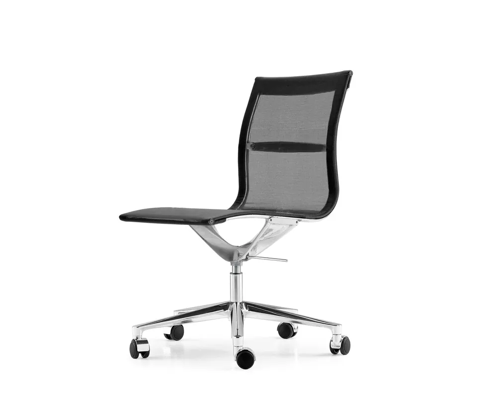 ICF Una Stoel Management Bureaustoel Design Bureaustoel 5 Arm met Wielen H42 cm zonder Armlegger Elastisch Net Zwart 01 Lage Kosten