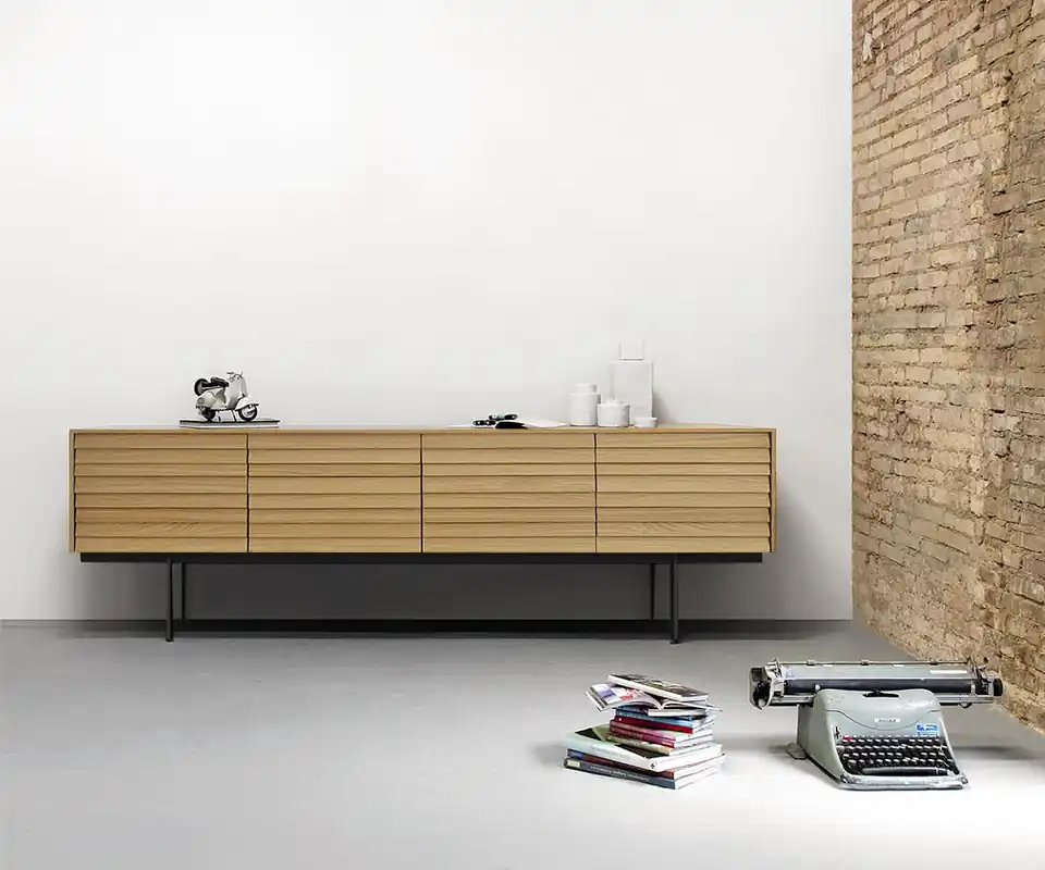 Actieprijs Punt Dressoir Sussex B 235,7-hoge poten-Super Mat Eiken