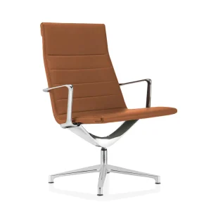 Goedkoop ICF Valea Lounge bureaustoel H 75 cm leer Tabak 984