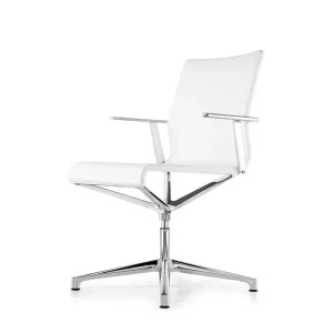Alleen Vandaag ICF Stick ETK Bureaustoel Stick ETK H37 4 arm zonder wielen Leer Wit 915