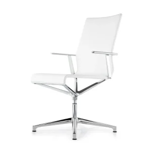 Direct Verzonden ICF Stick ETK Bureaustoel Stick ETK H48 4 arm zonder wielen Leer Wit 915