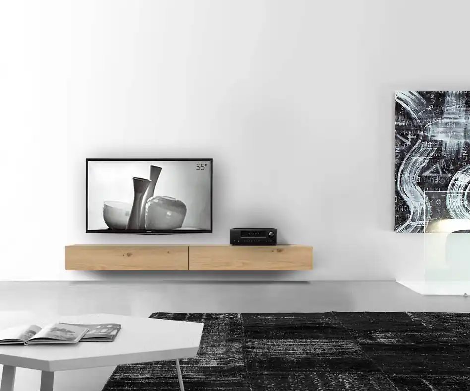 Must-Have Livitalia Houten lowboard configurator wand 240 cm 24 cm 46 cm licht eiken
