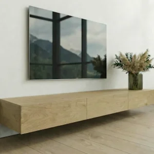 Livitalia Houten lowboard configurator wand 270 cm 24 cm 46 cm licht eiken Lage Kosten