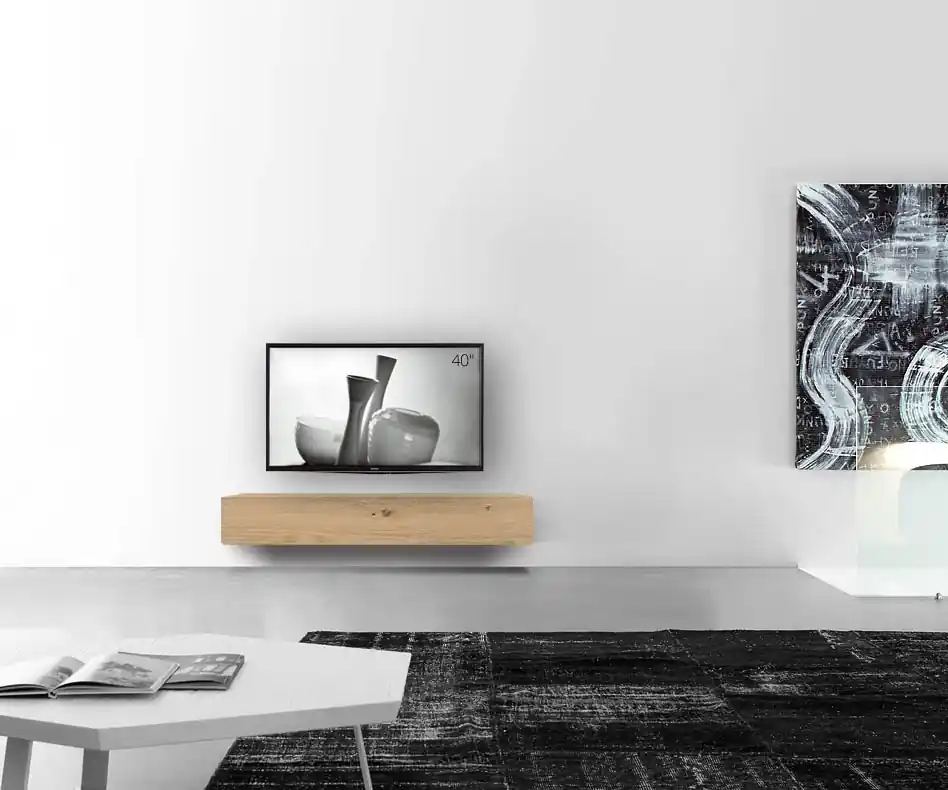Livitalia Houten lowboard configurator wand licht eiken B 150 / H 32 / D 46 cm Must-Have