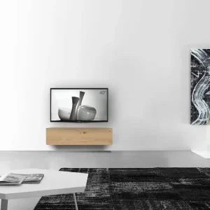 Livitalia Houten lowboard configurator wand 120 cm 32 cm 46 cm licht eiken Bestel Nu