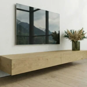 Gecertificeerd Livitalia Houten lowboard configurator wand 180 cm 24 cm 46 cm licht eiken