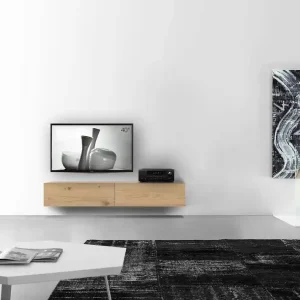 Op = Op Livitalia Houten lowboard configurator wand 180 cm 32 cm 46 cm licht eiken