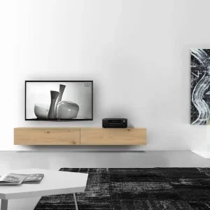 Koop Online Livitalia Houten lowboard configurator wand 240 cm 32 cm 46 cm licht eiken