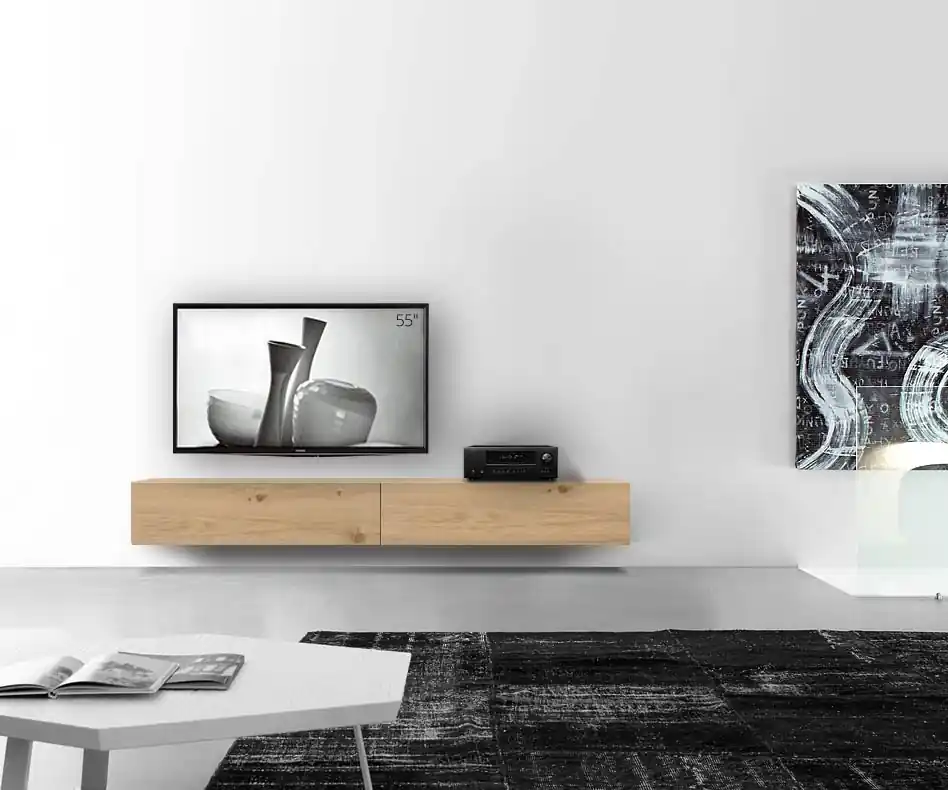 Koop Online Livitalia Houten lowboard configurator wand 240 cm 32 cm 46 cm licht eiken