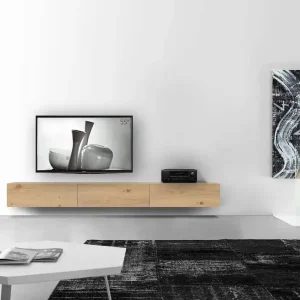 Livitalia Houten lowboard configurator wand 270 cm 32 cm 46 cm licht eiken Koop Online