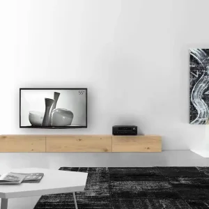 Livitalia Houten lowboard configurator vloer 300 cm 32 cm 46 cm licht eiken Populair