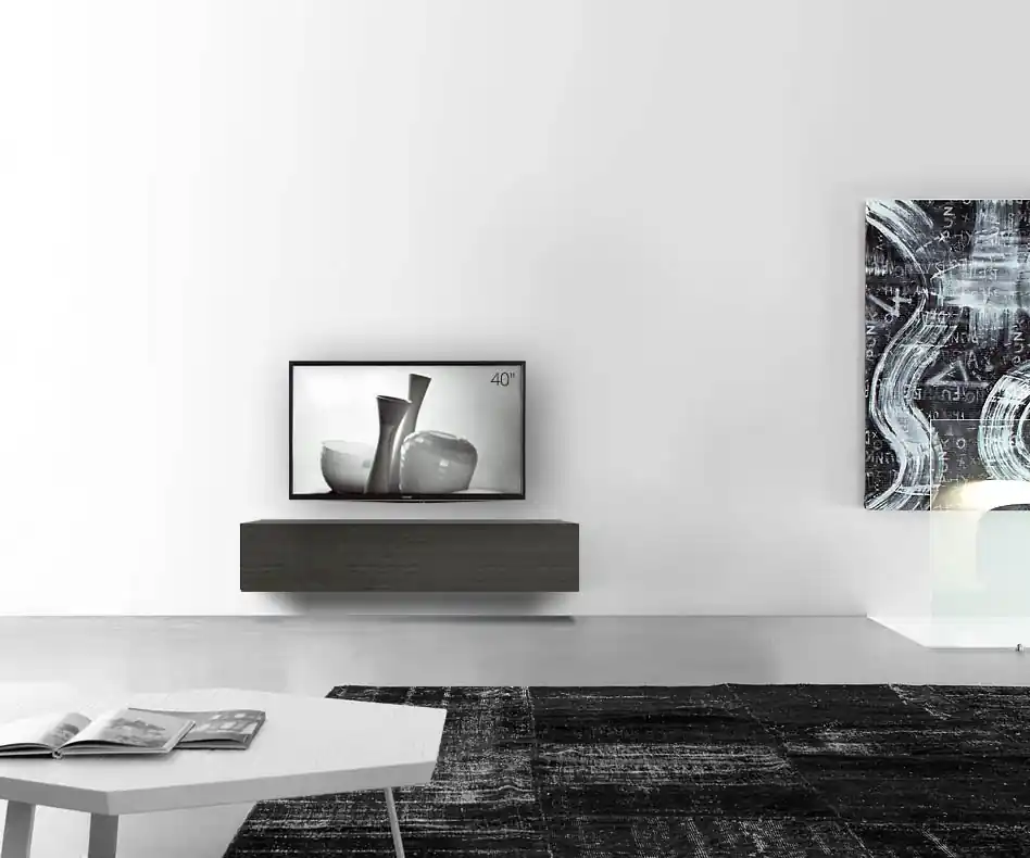 Beste Prijs Livitalia Houten lowboard configurator wand 150 cm 32 cm 56 cm grijs eiken