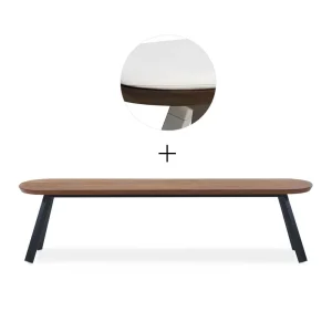 Aanbieding RS Barcelona Ping Pong Bank Zwart B180 cm Wit Buiten