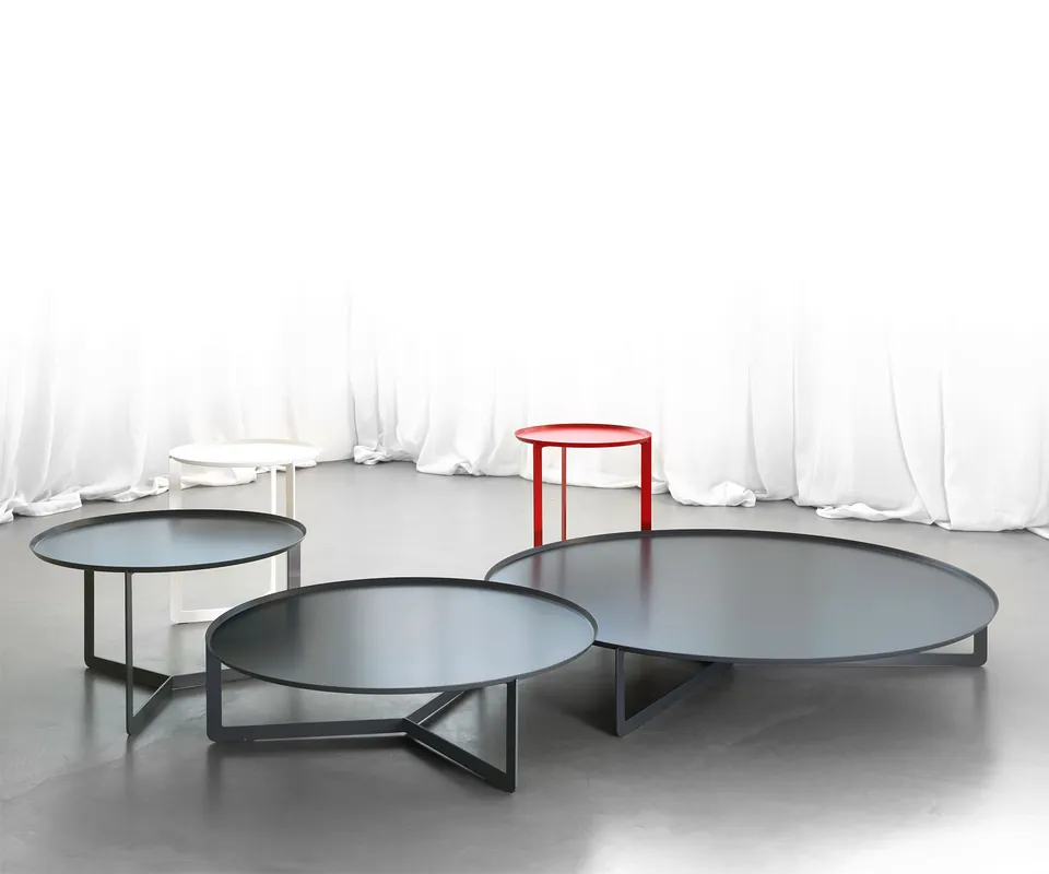 Beste Prijs MEME Design Ronde salontafel-D80cm-H23cm-ROUND 3-NERO / RAL 9005