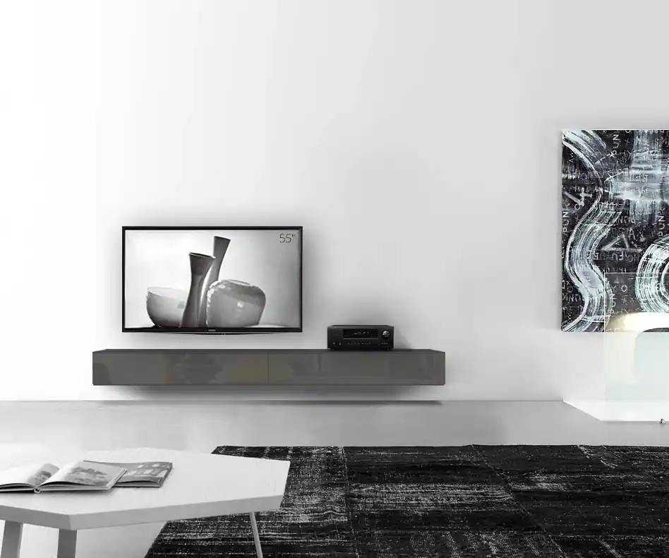 Actieprijs Livitalia Box lowboard configurator-wand-240-25-5-35-glanzend-donkergrijs