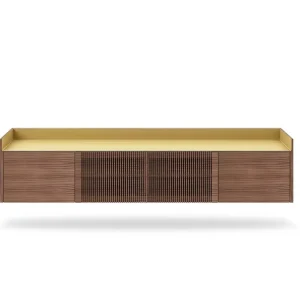 Beste Prijs Punt Stockholm TV lowboard hangelement B 238-Gold-Super Matt Walnut