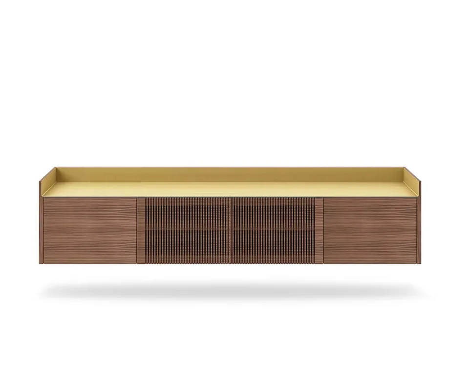 Beste Prijs Punt Stockholm TV lowboard hangelement B 238-Gold-Super Matt Walnut
