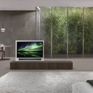 Aanbieding Livitalia Roto lowboard ruimteverdeler met draaibaar TV-paneel-B150-50-H33-T56-EiBr-B90re-oBox