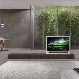 Aanbieding Livitalia Roto lowboard ruimteverdeler met draaibaar TV-paneel-B150-50-H25-T56-EiBr-B150li-oBox