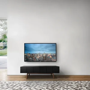 Weekendaanbieding al2 Lowboard MOS-I-KO 005 B 150 cm Kleur C1 Zwart Mat Onderstel Walnoot