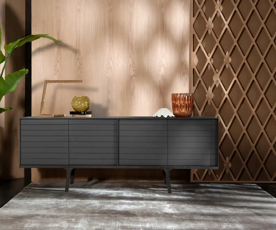 Merkproduct al2 Mobius 002 Dressoir B 200 C6 Donkergrijs mat