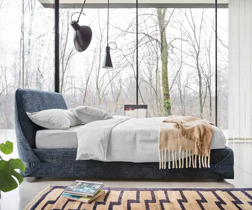 Superprijs Novamobili Bedlint-180x200 cm-lattenbodem niet verstelbaar-Memory 05 Blauw