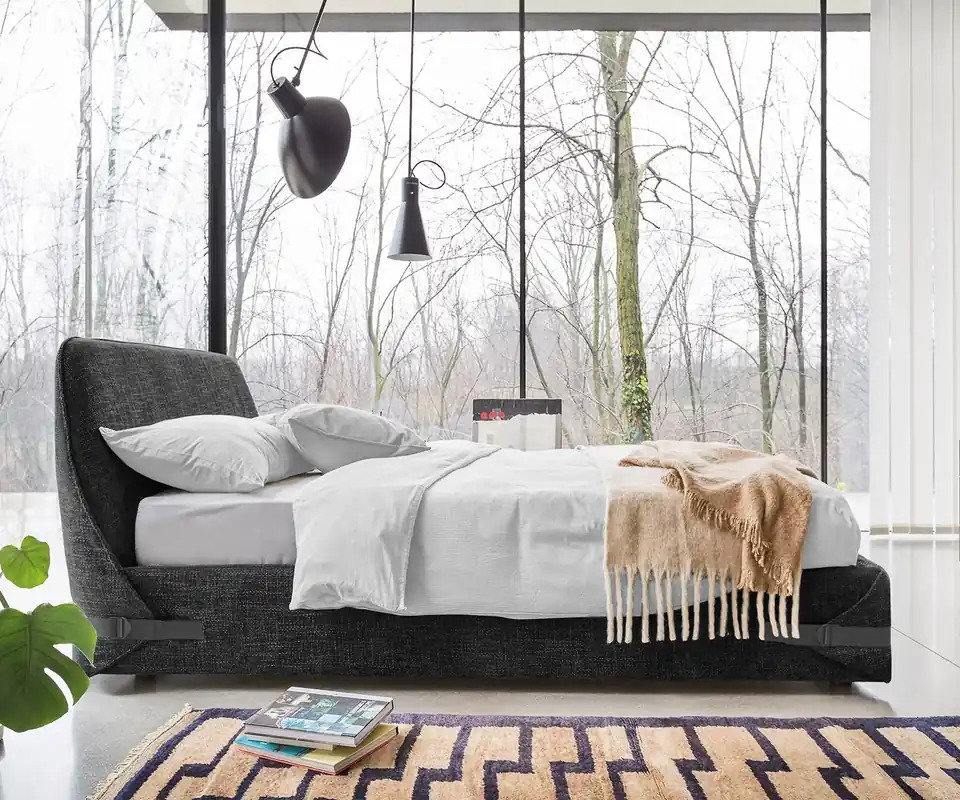 Novamobili Bedlint-180x200 cm-lattenbodem niet-verstelbaar-Memory 18 donkergrijs Beperkt Aanbod