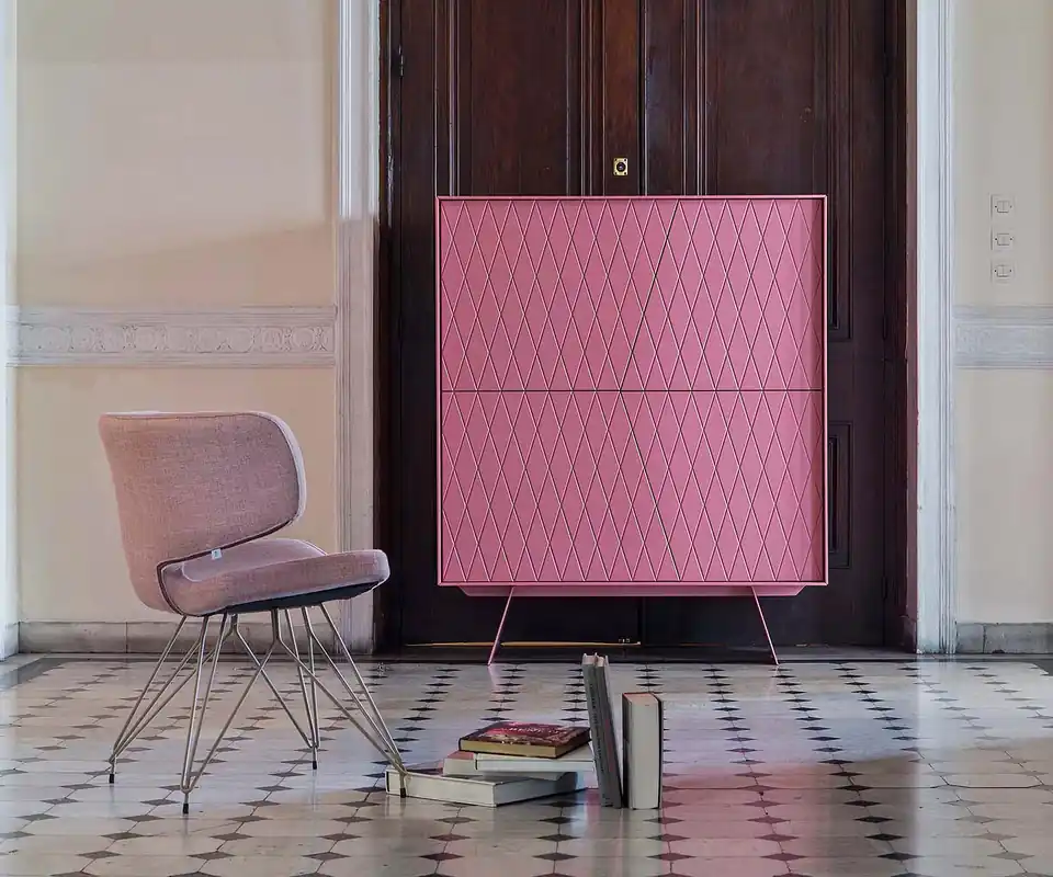 al2 e-klipse 009 Highboard kleur roze mat Uitverkoop