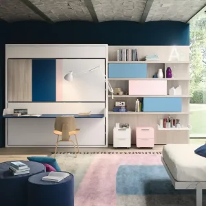 Alleen Vandaag Clei Kali Duo kledingkastbed Stapelbed H 2200 met bureau Kleur melamine wit (RAL 9010)