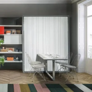 Clei Penelope 2 Dining Murphy bed met eettafel Diepte 62 met opbergvak & planken (3x) Kleur Geschilderd in RAL-kleur naar keuze Populair