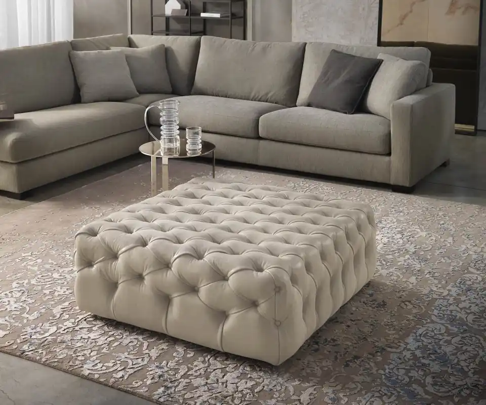 Beperkt Aanbod Marelli Kruk Matisse B 120 x 90 cm / H 40 cm Kleur overtrek crèmewit fluweel