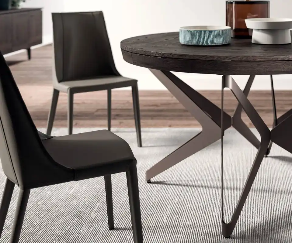 Ozzio Loren leren stoel S337 Kleur leer Bruin Express Levering