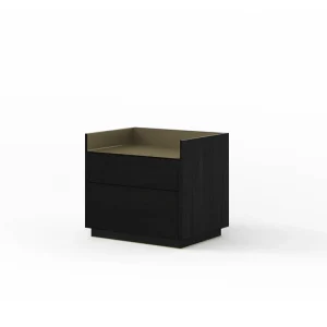 Aanbieding Punt Nachtkastje Stockholm Kleur dekblad aluminium brons Kleur corpus donker gebeitst eiken